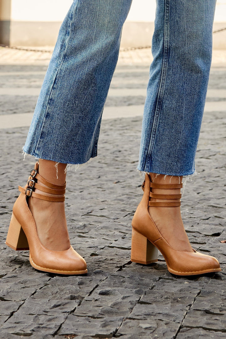 Ariana |  Triple Buckle Heels