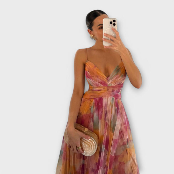 Annai Maxi Dress in Knit - Elegant and Shaping