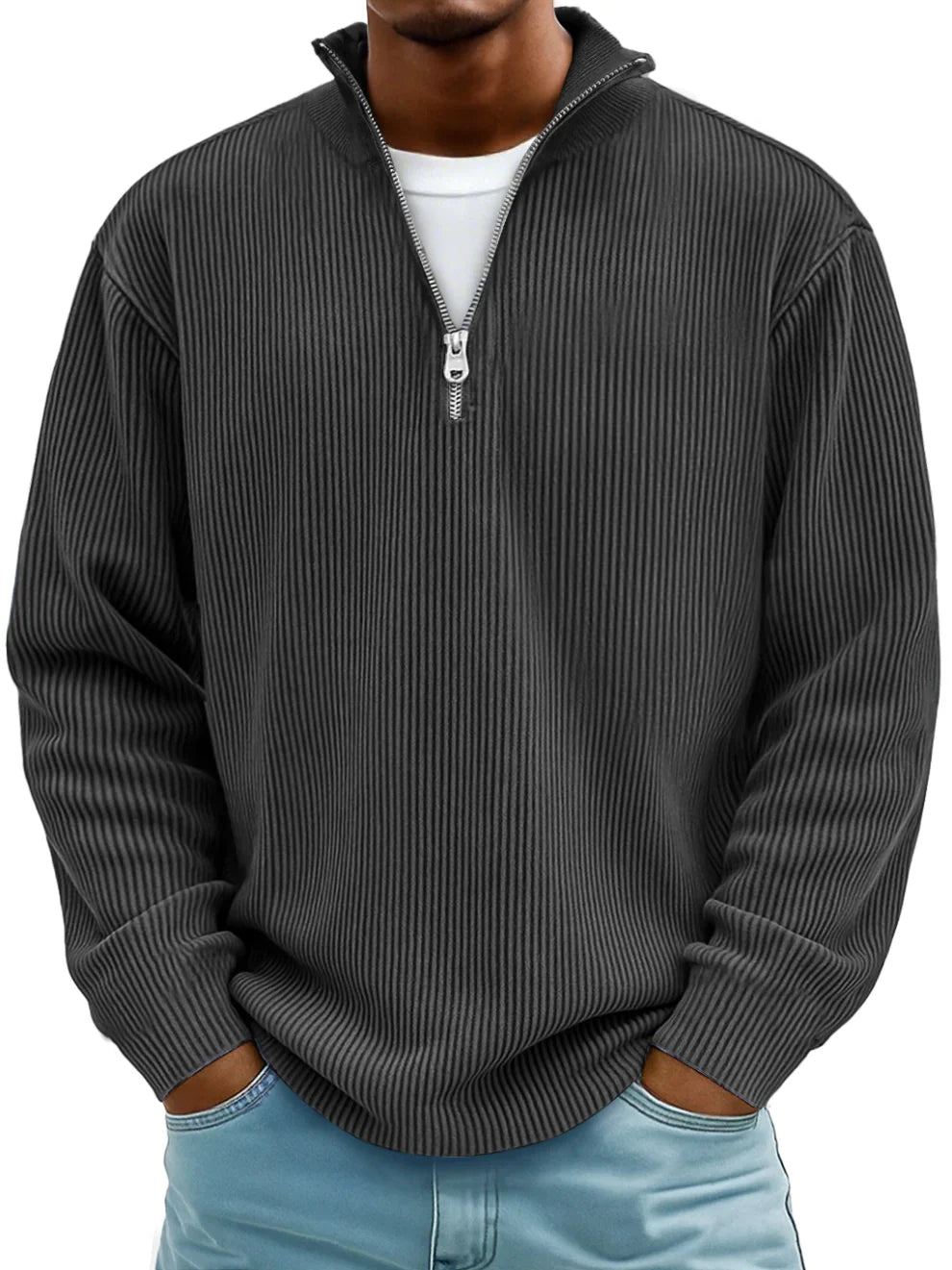 Dennis™ Ribbed Zip Sweater