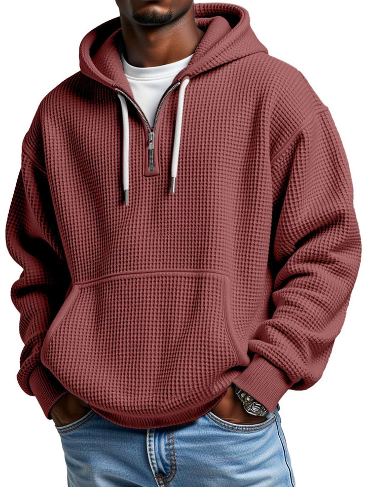 Caleb™ Waffle Knit Quarter-Zip Hoodie
