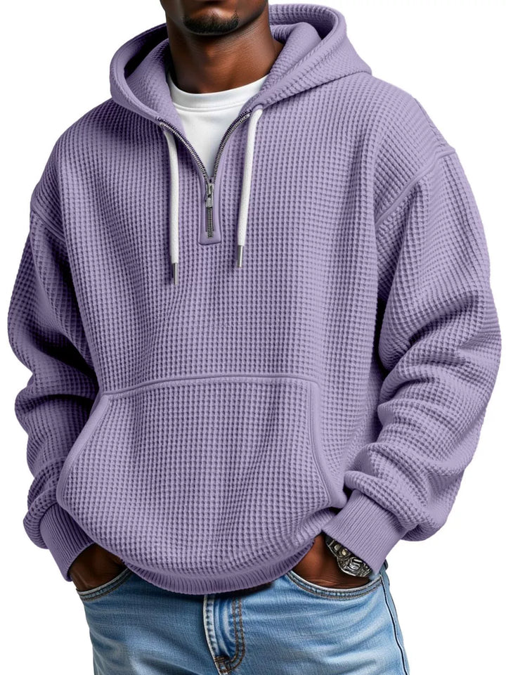 Caleb™ Waffle Knit Quarter-Zip Hoodie
