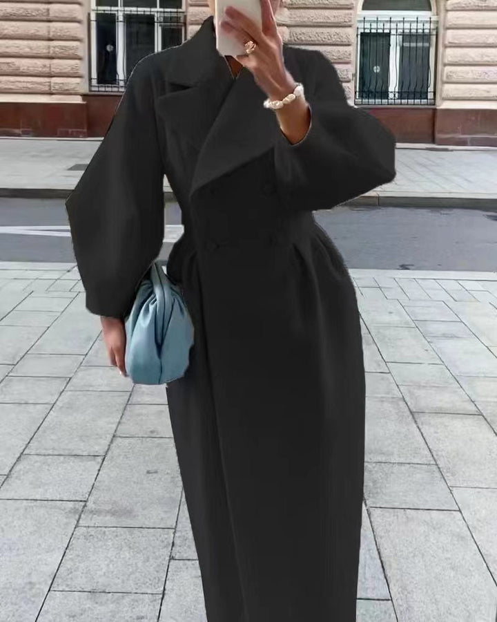 Eva | Elegant Long Women's Trench Coat with Notch Collar