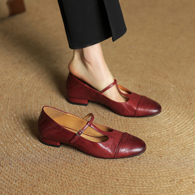 Miska Genuine Leather Flats