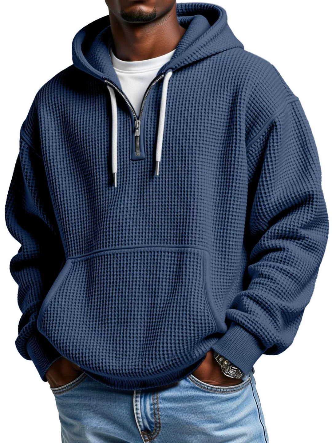 Caleb™ Waffle Knit Quarter-Zip Hoodie