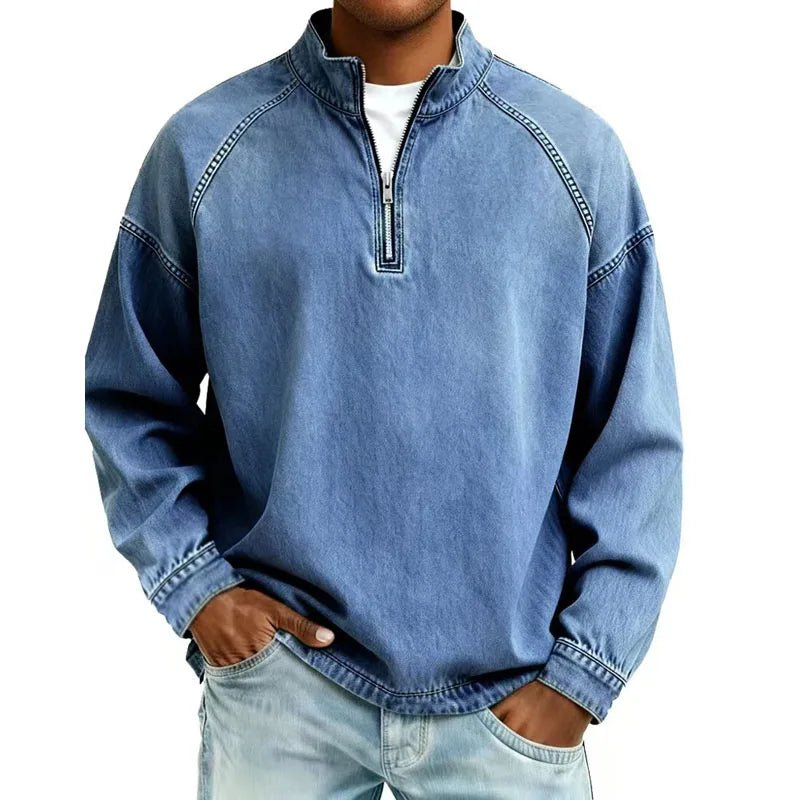 Dalton™ Washed Denim Quarter-Zip Pullover