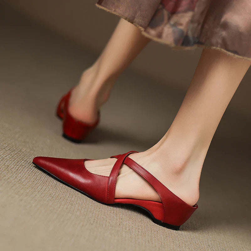 Helene Genuine Leather Mules
