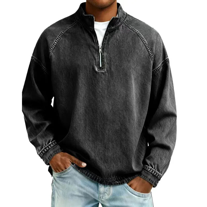 Dalton™ Washed Denim Quarter-Zip Pullover