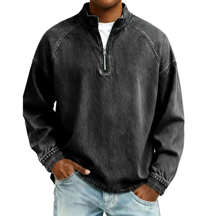 Dalton™ Washed Denim Quarter-Zip Pullover