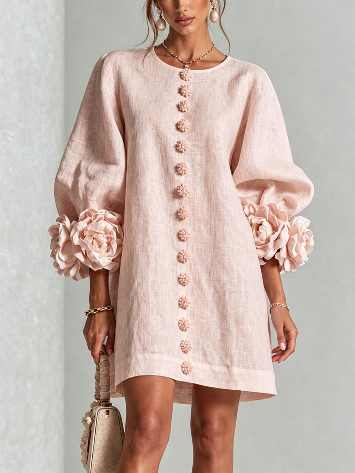 Arabella | Floral-Cuff Mini Dress