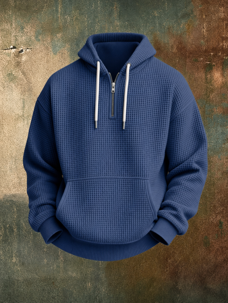Caleb™ Waffle Knit Quarter-Zip Hoodie
