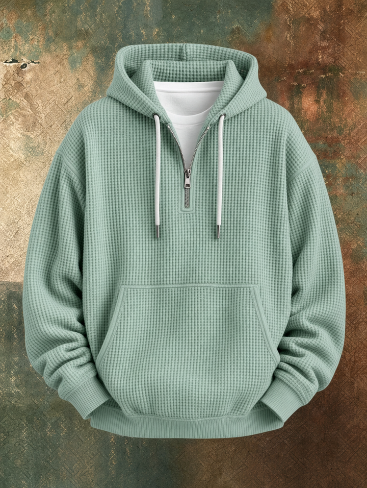 Caleb™ Waffle Knit Quarter-Zip Hoodie