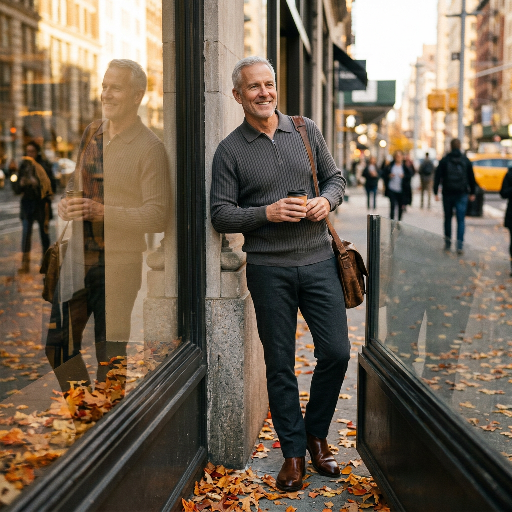 Dennis™ Ribbed Quarter-Zip Polo Sweater