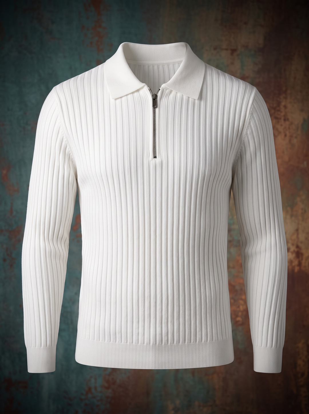 Dennis™ Ribbed Quarter-Zip Polo Sweater