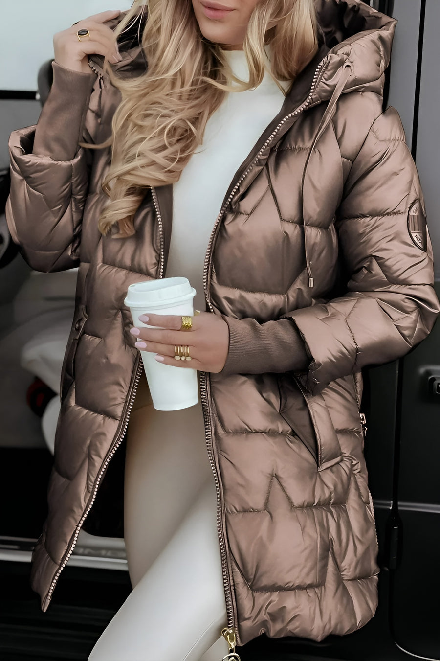 Gina | Elegant Winter Coat with Hood And Padding