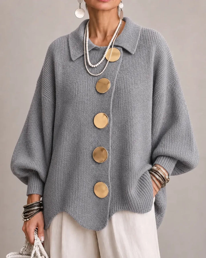 Karina - Oversized Collared Button Cardigan