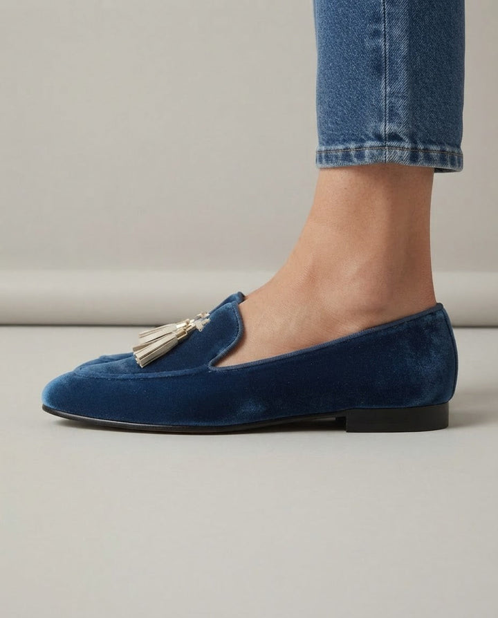 Vittoria Moccasin — Blue Velvet