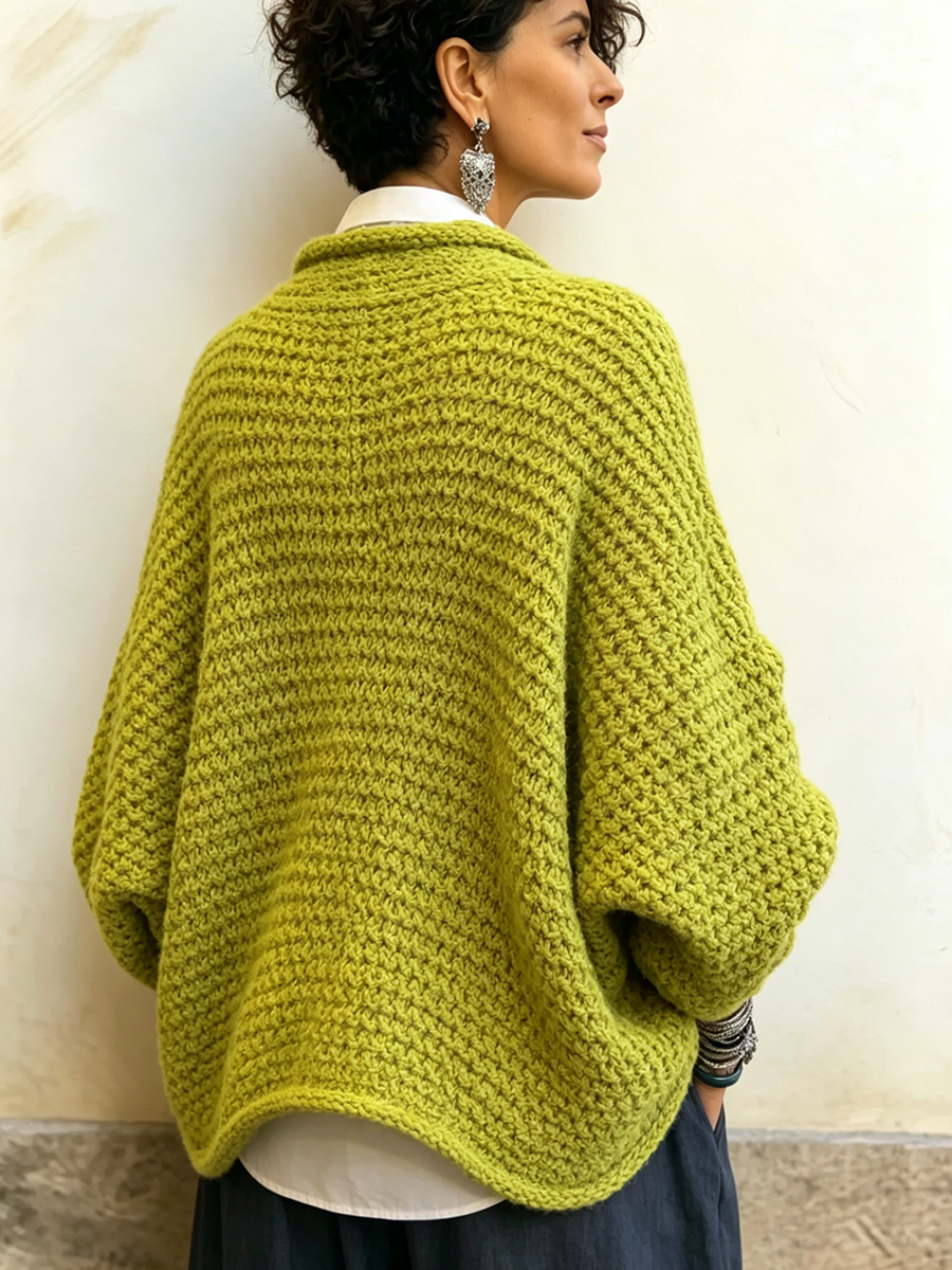 Candice | Cozy Relaxed Batwing Sleeves Crossover V-neck Sweater