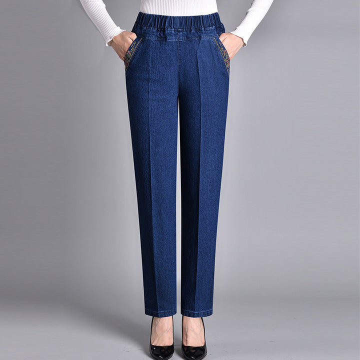 Jenny | Women's Jeans with Side Pockets & Elastic Waist