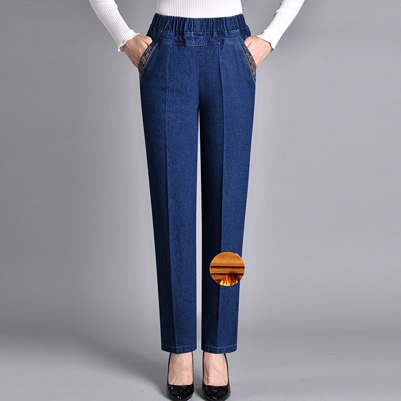 Jenny | Women's Jeans with Side Pockets & Elastic Waist