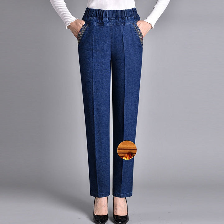 Jenny | Women's Jeans with Side Pockets & Elastic Waist