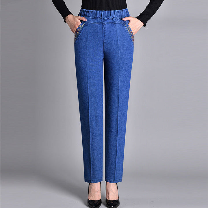 Jenny | Women's Jeans with Side Pockets & Elastic Waist