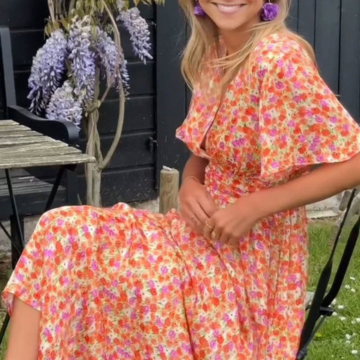 Amelia™ - Elegant Floral Maxi Dress