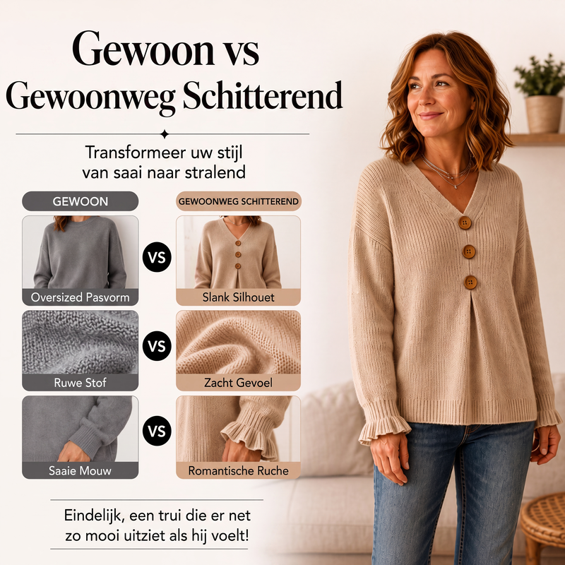 ✨ Tijdloze Elegantie ✨ Dames Gebreide V-Hals Trui 👚 Zachte Comfort, Flatterende Pasvorm & Veelzijdige Stijl