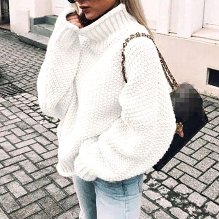 Women's Oversized Chunky Knit Turtleneck Sweater